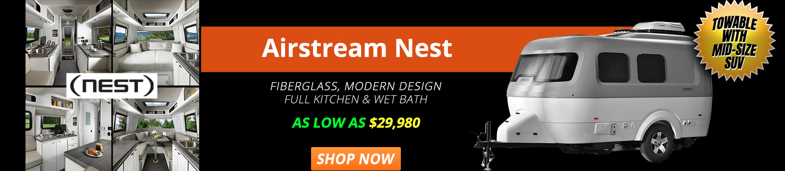 Airstream Nest Travel Trailer Banner